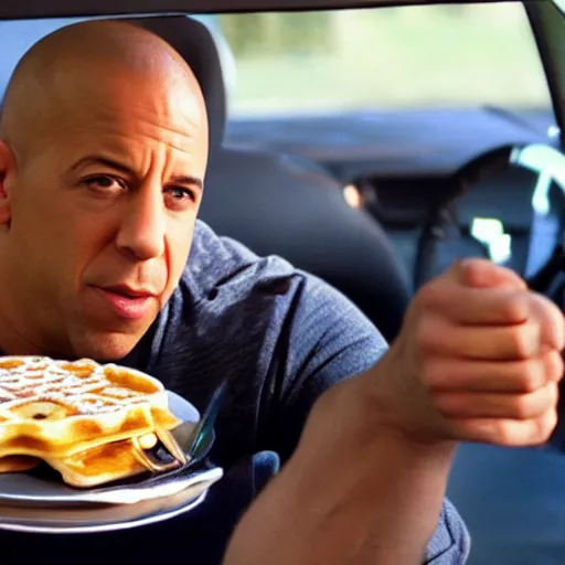 movie still of vin diesel eating waffles and pancakes | Stable ...