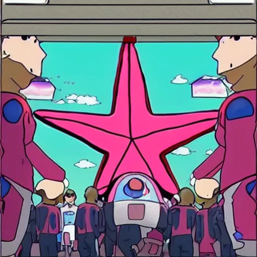 Prompt: Patrick Star in Neon Genesis Evangelion