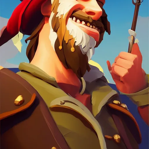 Image similar to painting jack the pirate on sea of thieves game avatar hero smooth face median photoshop filter cutout vector behance hd by jesper ejsing, by rhads, makoto shinkai and lois van baarle, ilya kuvshinov, rossdraws, illustration, art by ilya kuvshinov and gustav klimt