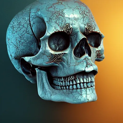 Image similar to portrait_of_a_melting_skull._intricate_abstract._intricate_artwork._by_Tooth_Wu_wlop_beeple_dan_mumford._octane_render_trending_on_artstat