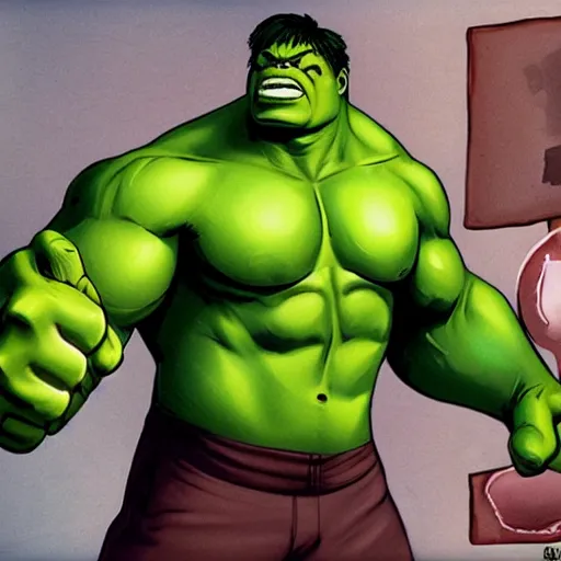 Image similar to hulk thumbs up