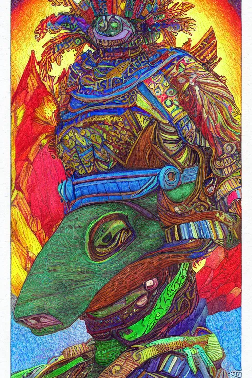 Prompt: councillor rise tragopan, painted by ilene meyer and james allen, trending on artstation, psychedelic lighting microscopic view final, epic fantasy, stuckism, colored pencil art, grunderzeit