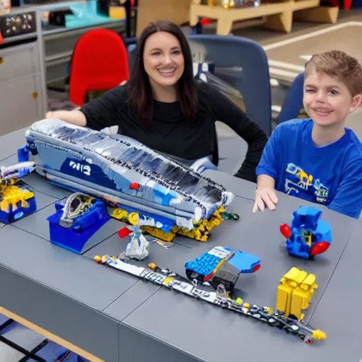 Image similar to A LEGO toy box for SpaceX Starbase in Texas