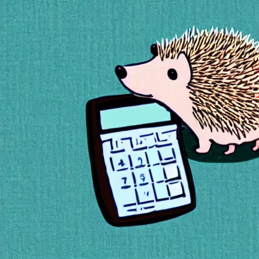 Image similar to a hedgehog using a calculator