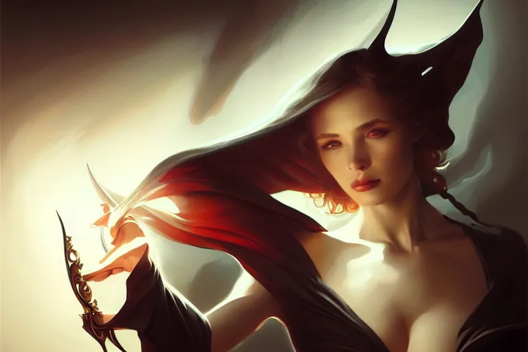 Image similar to a elegant, sensual and beautiful incubus, dynamic lighting, magazine cover art, cinematic, highly detailed, digital painting, artstation, concept art, baroque, matte, sharp focus, illustration, art by artgerm and greg rutkowski