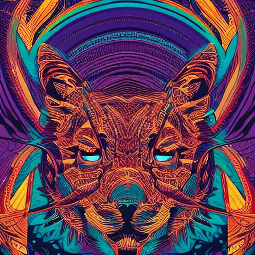 Image similar to vector artwork by Dan Mumford, detailed intricate colourful