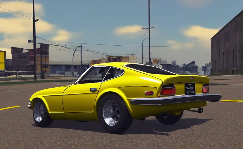 Image similar to 1970 Datsun 240Z in GTA loadscreen art style