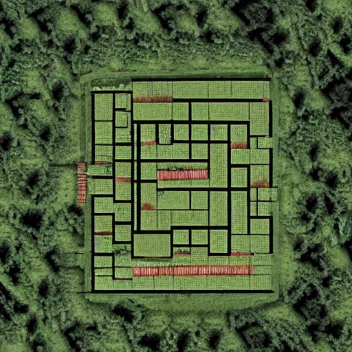 Image similar to an architectural plan of a labyrinth of the deforestation in amazona crisis, 1 : 1 0 0 scale