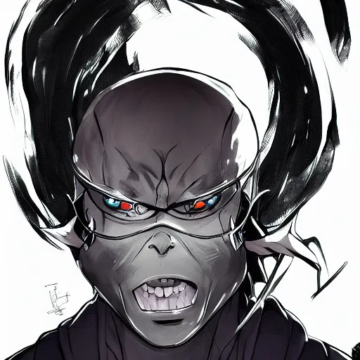 Image similar to portrait of dark biden the master of the black lightning of destruction, anime fantasy illustration by tomoyuki yamasaki, kyoto studio, madhouse, ufotable, trending on artstation