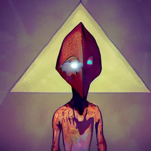 Image similar to pyramid head from silent hill in pixar style, cute colorful adorable, cgi render