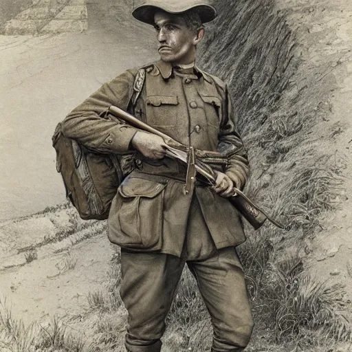 Prompt: a detailed photorealistic sepia - toned color portrait painting of a 1 9 1 7 worried clean - shaven british lieutenant in field gear from the arab bureau in wadi rum, ultra realistic, intricate details, atmospheric, dark, brooding, highly detailed, by clyde caldwell