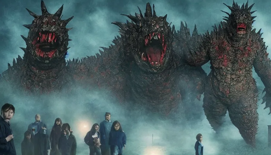 Image similar to big budget horror movie about killer doll godzilla hybrid