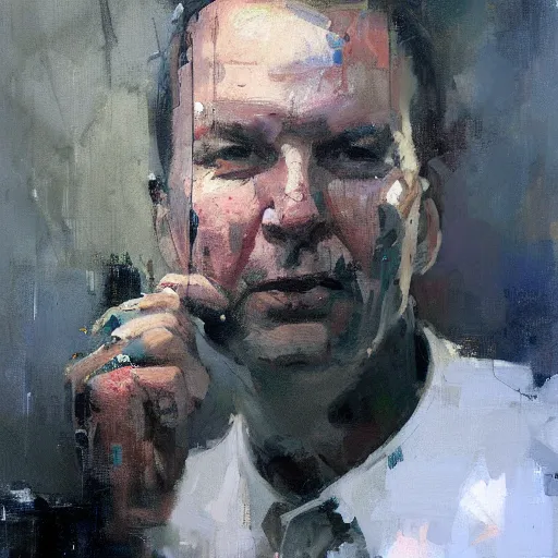 Prompt: face protrait of doug stanhope, jeremy mann painting