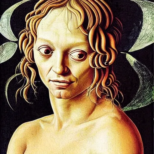 Image similar to brittney spears as gollum, elegant portrait by sandro botticelli, detailed, symmetrical, intricate