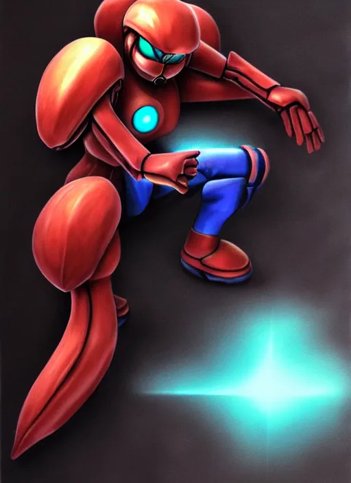 Prompt: dark samus, hyperrealistic, akira