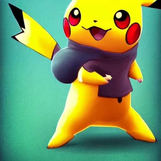 Image similar to pikachu holding a pokeball, digital art, trending on artstation, wonderful picture