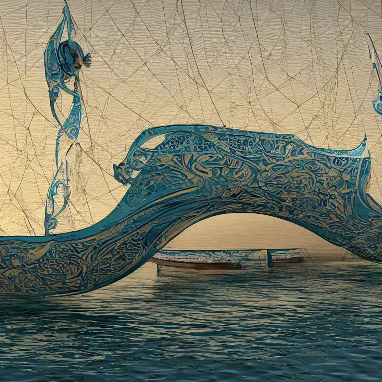 Image similar to a picture of a rising tide lifts all boats. visual art, 8 k resolution, 3 d modelling, accent lighting, art nouveau