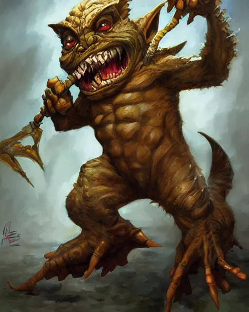 Prompt: Gremlin disguiser, by tony sart