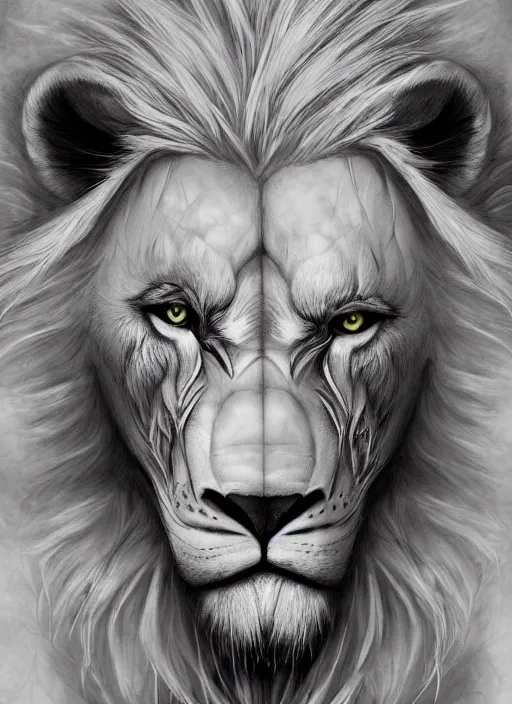 Prompt: award winning beautiful portrait commission of a male furry anthro albino lion wearing a burnt and torn tuxedo outfit with scarred face and scratches on his muscular belly with beautiful hyperdetailed face. Character design by charlie bowater, ross tran, and makoto shinkai, detailed, inked, western comic book art