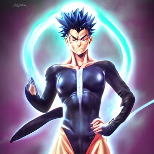 Image similar to Hiei from Yu Yu Hakusho, art by Artgerm