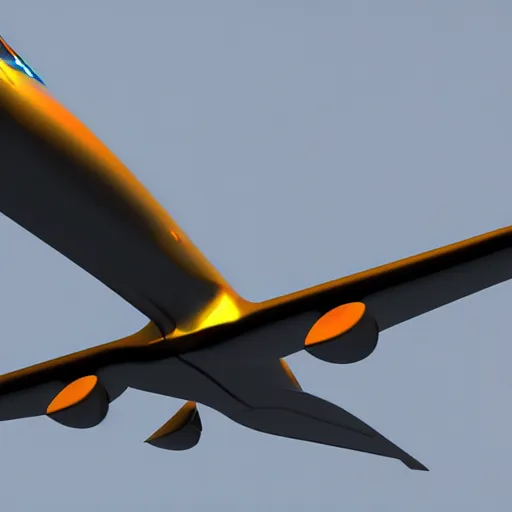 Prompt: 3 d rendered black airplane