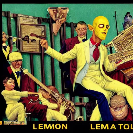 Prompt: lemon headed goat man singing jazz, ultra detailed, style of norman rockwell, style of richard corben, 4 k, rule of thirds.