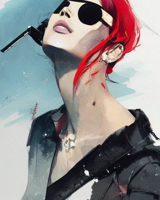 Image similar to a ultradetailed beautiful painting of a stylish woman with an eyepatch over her left eye, by conrad roset, greg rutkowski and makoto shinkai trending on artstation