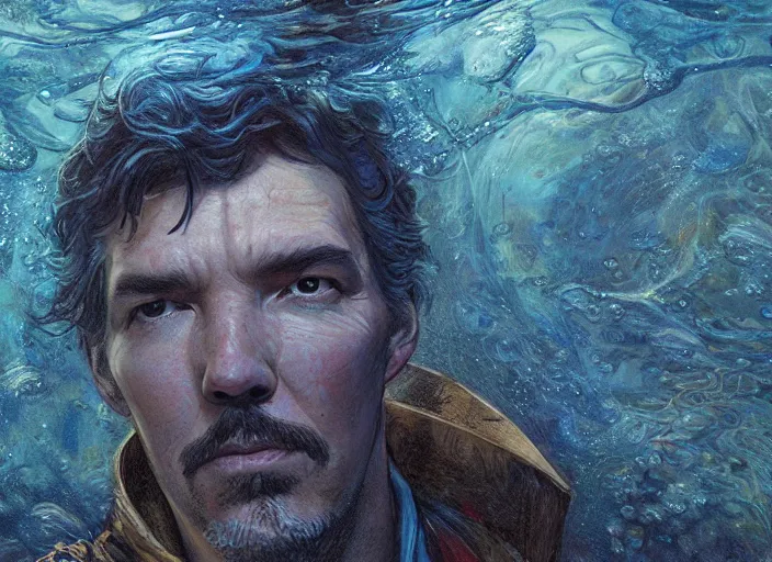 Prompt: a highly detailed underwater portrait of stephen strange, james gurney, james jean