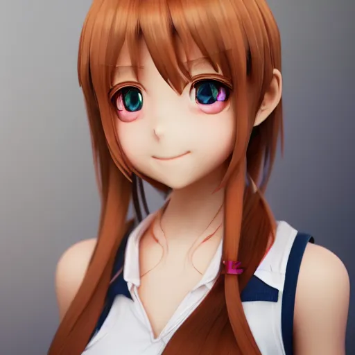 Prompt: Render of a very beautiful 3d anime girl, long hair, hazel eyes, cute freckles, full round face, school girl, short smile, cute sundress, golden hour, medium shot, mid-shot, highly detailed, trending on Artstation, Unreal Engine 4k