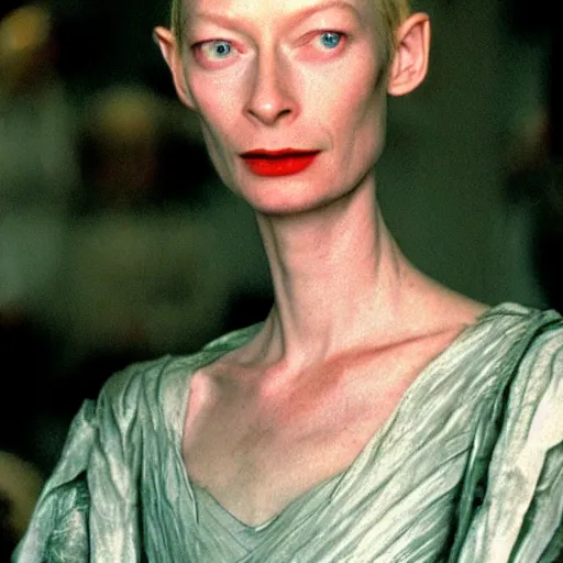 Prompt: young tilda swinton as galadriel