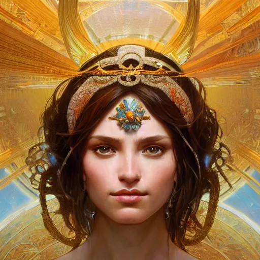 Image similar to perfectly-centered-Portrait of a Goddess, intricate, highly detailed, digital painting, artstation, concept art, smooth, sharp focus, illustration, Unreal Engine 5, 8K, art by artgerm and greg rutkowski and alphonse mucha