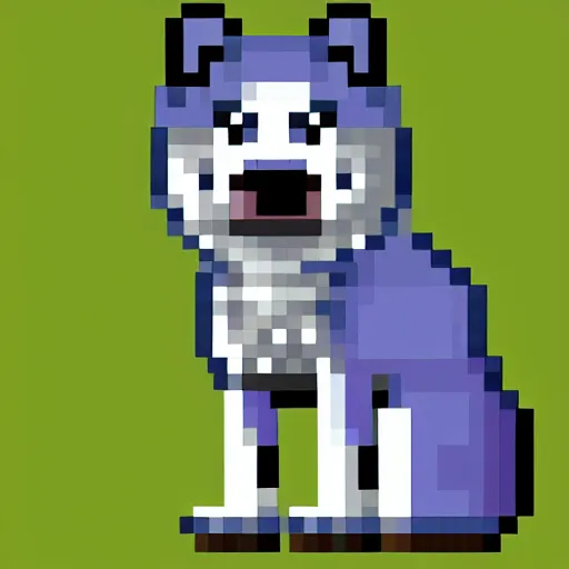 Prompt: pixel art of a husky