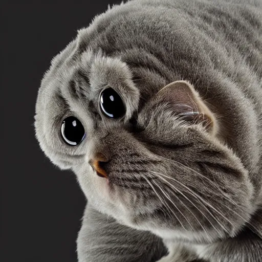 Image similar to a tardigrade - cat - hybrid, animal photography