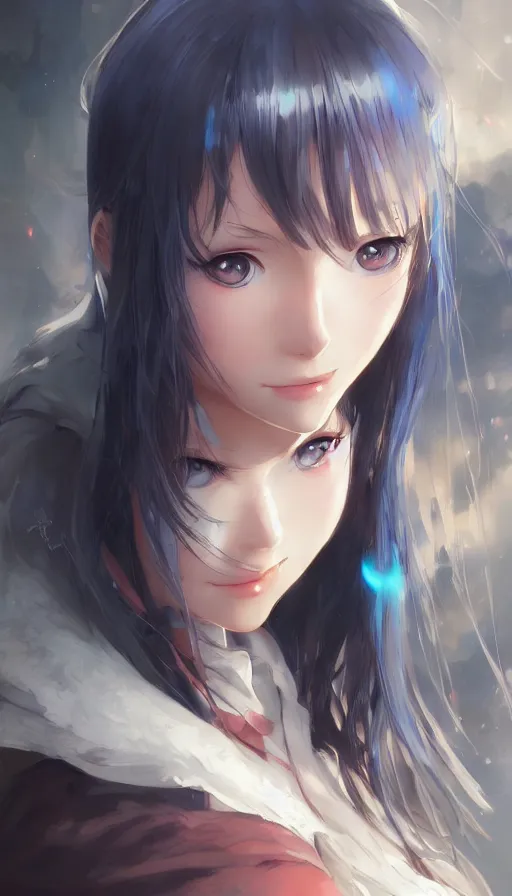 Image similar to anime girl portrait, made by stanley artgerm lau, wlop, rossdraws, james jean, andrei riabovitchev, marc simonetti, yoshitaka amano, artstation, cgsociety