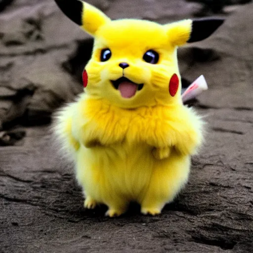 Image similar to national geographic 3 5 mm nature photo of a fluffy pikachu