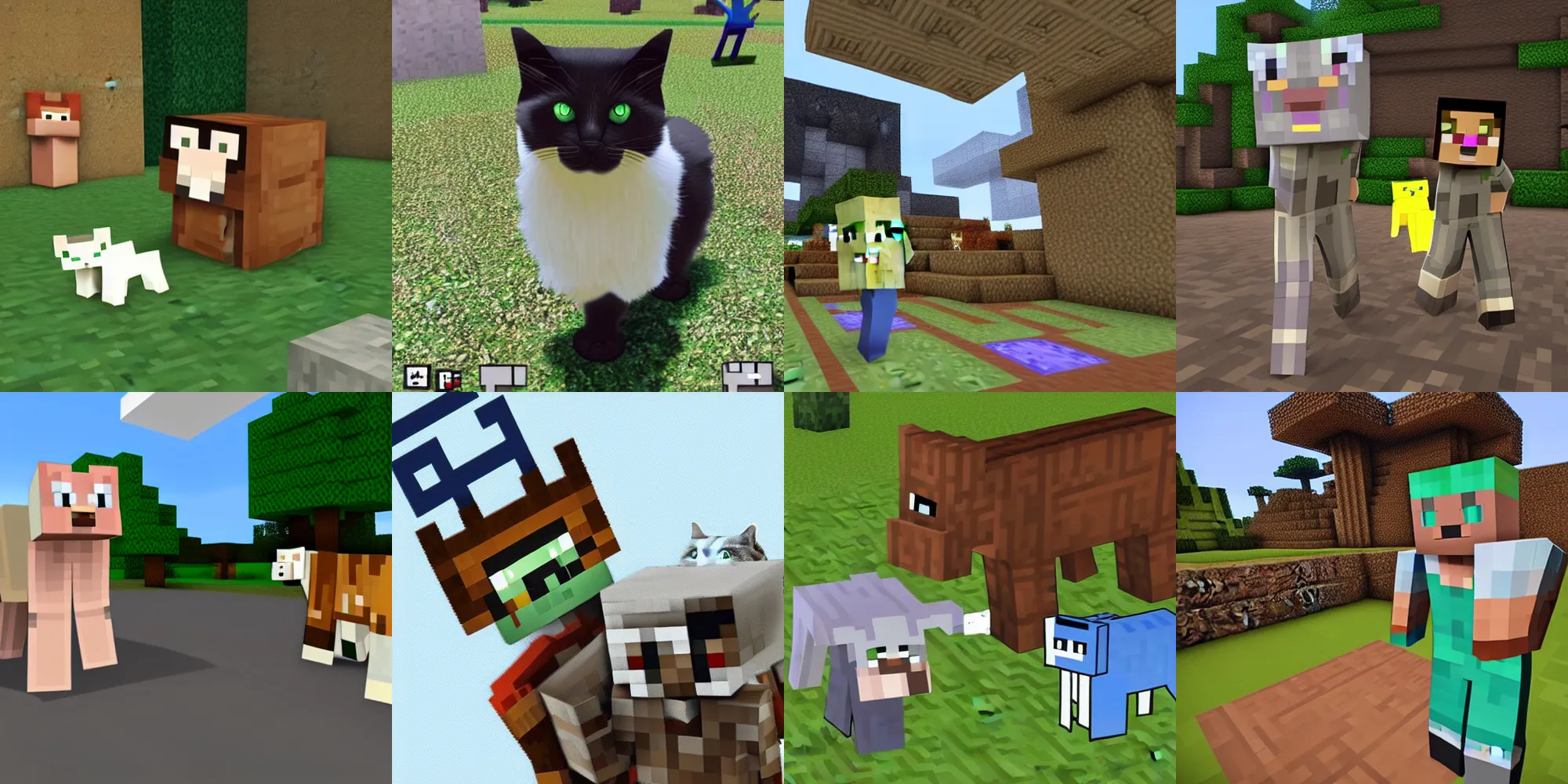 Prompt: minecraft cat drama