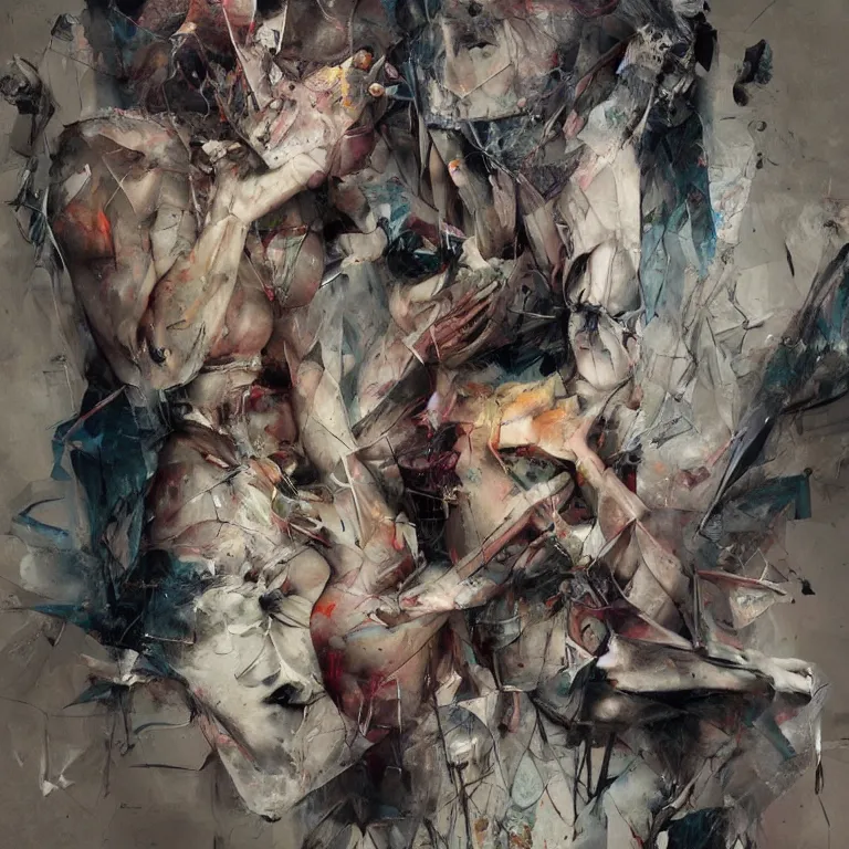 Image similar to tortured souls in the style of adrian ghenie, 3 d render, esao andrews, jenny saville, surrealism, dark art by james jean, ross tran, optical illusions, modern cubism