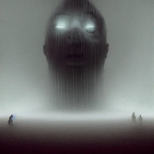 Image similar to psychosocial dark confrery cult, summoning terrible odds, highly detailled, scene, haze, fog, smoke, particles, by roger deakins, by beeple, by artgerm, by beksinski, by francis bacon, ultrarealism, 4 k, masterpiece