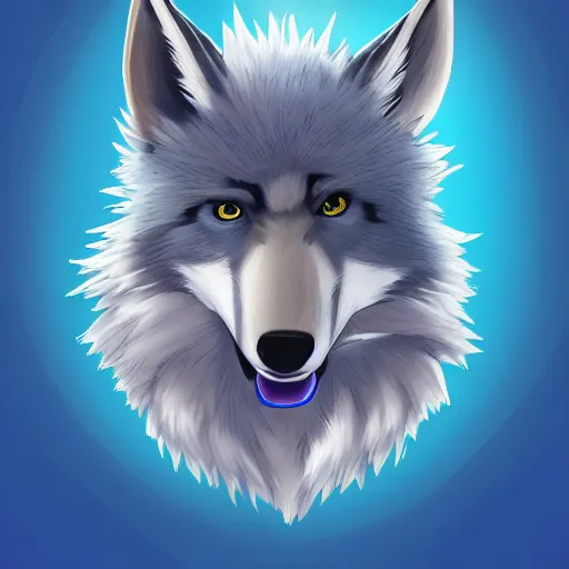 Image similar to an anthro anthropomorphic furry fursona hybrid of a blue german shepherd and a blue fox, with blue fur and blue eyes in a tee shirt, award winning digital art, trending on furaffinity, artstation, pixiv