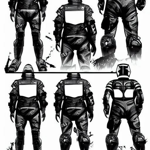 Image similar to character sheet of Astronaut from Death Stranding by Yoji Shinkawa, trending on Artstation concept arts