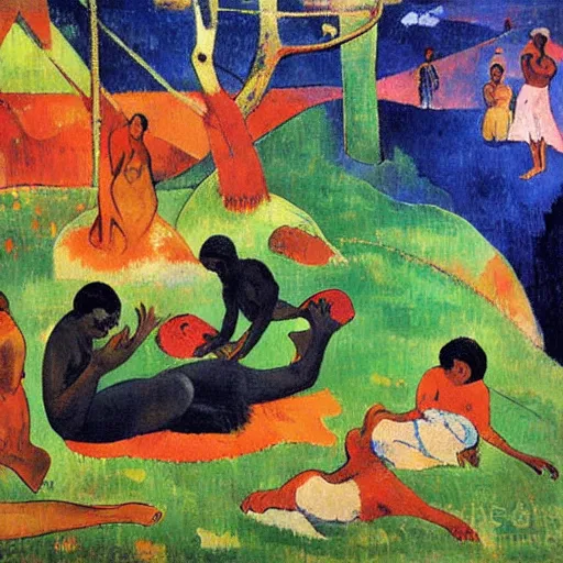 Prompt: the 1 2 days of christmas, expressionistic painting, extreme detail, by paul gauguin