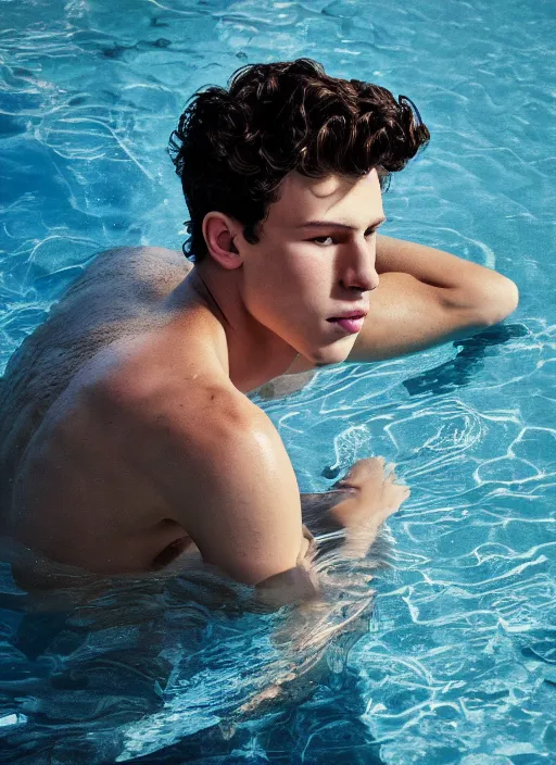 Prompt: a full head photoshot, detailed photograph of shawn mendes relaxing by a pool, elegant, photorealism ultradetailed digital art, irina french, heraldo ortega, mandy jurgens, golden ratio, art canvas, award winning, masterpiece trending on artstation 8 k 1 5 0 mpx, hasselblade wide shot