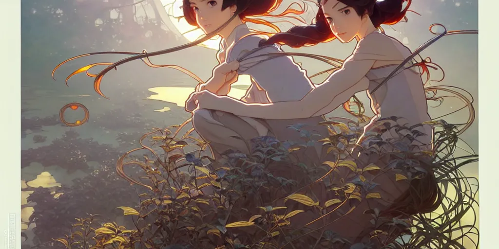 Prompt: twist your tiny lies into the spoon, spinning a web with your metallurgy. by hayao miyazaki and rossdraws and artgerm and greg rutkowski and alphonse mucha and studio ghibli. high quality, stunning, intricate detailed environment. 8 k