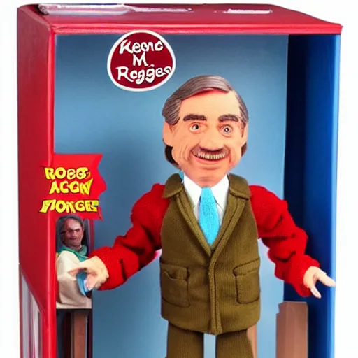Prompt: “mr rogers as a 1980s Kenner action figure”