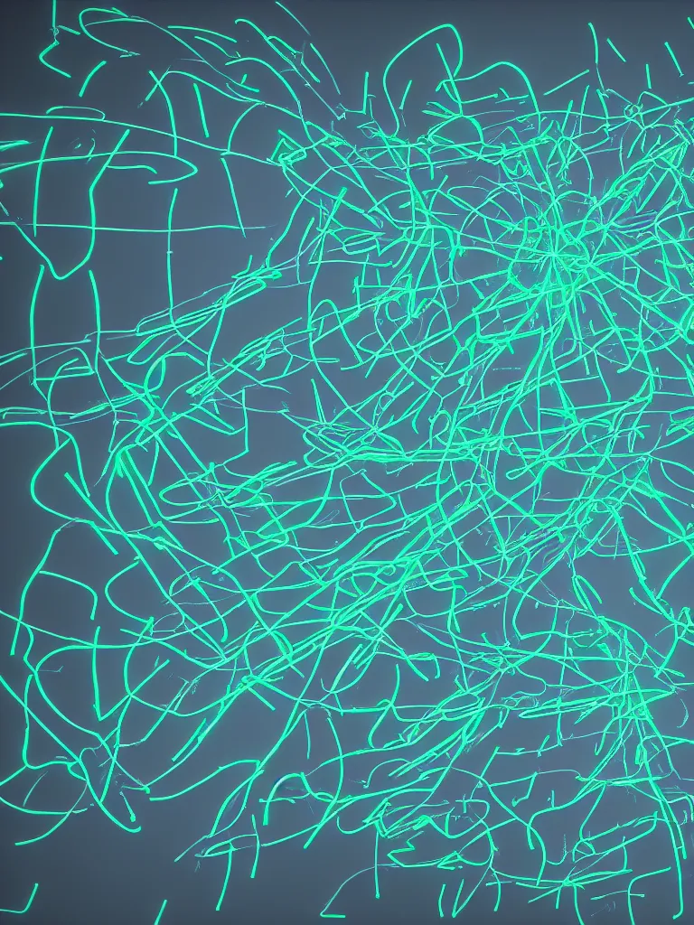 Image similar to neon glowing neural network by disney concept artists, blunt borders, rule of thirds