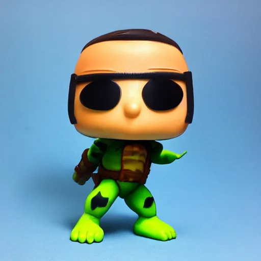 Prompt: teenage mutant ninja turtle as a cute funko pop