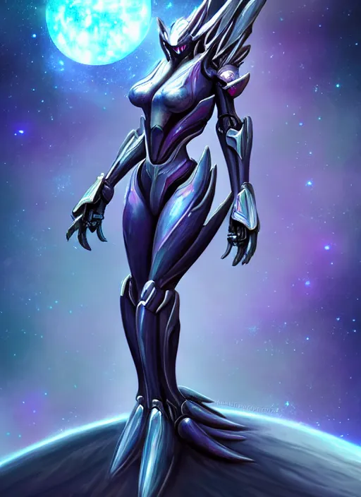 Image similar to cinematic goddess shot, cosmic sized perfectly proportioned stunning beautiful hot anthropomorphic robot mecha female dragon, in space, nebula sized, larger than galaxies, holding onto a galaxy, silver armor, epic proportions, epic size, epic scale, digital art, furry art, macro art, dragon art, giantess art, warframe fanart, furaffinity, deviantart