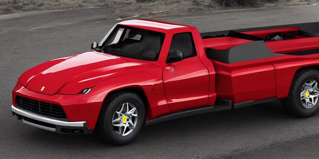 Image similar to “2020 Ferrari Pickup Truck, HD, ultra Realistic”