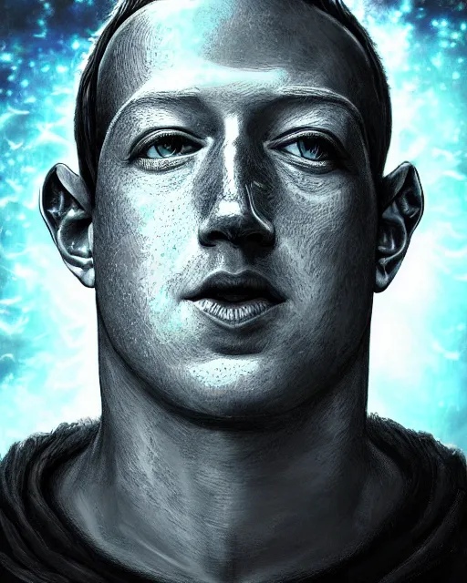 Prompt: A floating head of mark zuckerberg as an alien in space, fantasy art, in the style of artgerm, illustration, epic, fantasy, intricate, hyper detailed, artstation, concept art, smooth, sharp focus, ray tracing, vibrant, artgerm, award winning art, ray tracing