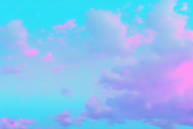 Image similar to high fidelity quality billboard photograph of a grunge model walking on realistic clouds wearing packing foam. three point light. photographic production. art directed. white pink blue lavender. volumetric clouds. pastel gradient overlay. waves glitch artefacts. 8 k. filmic.